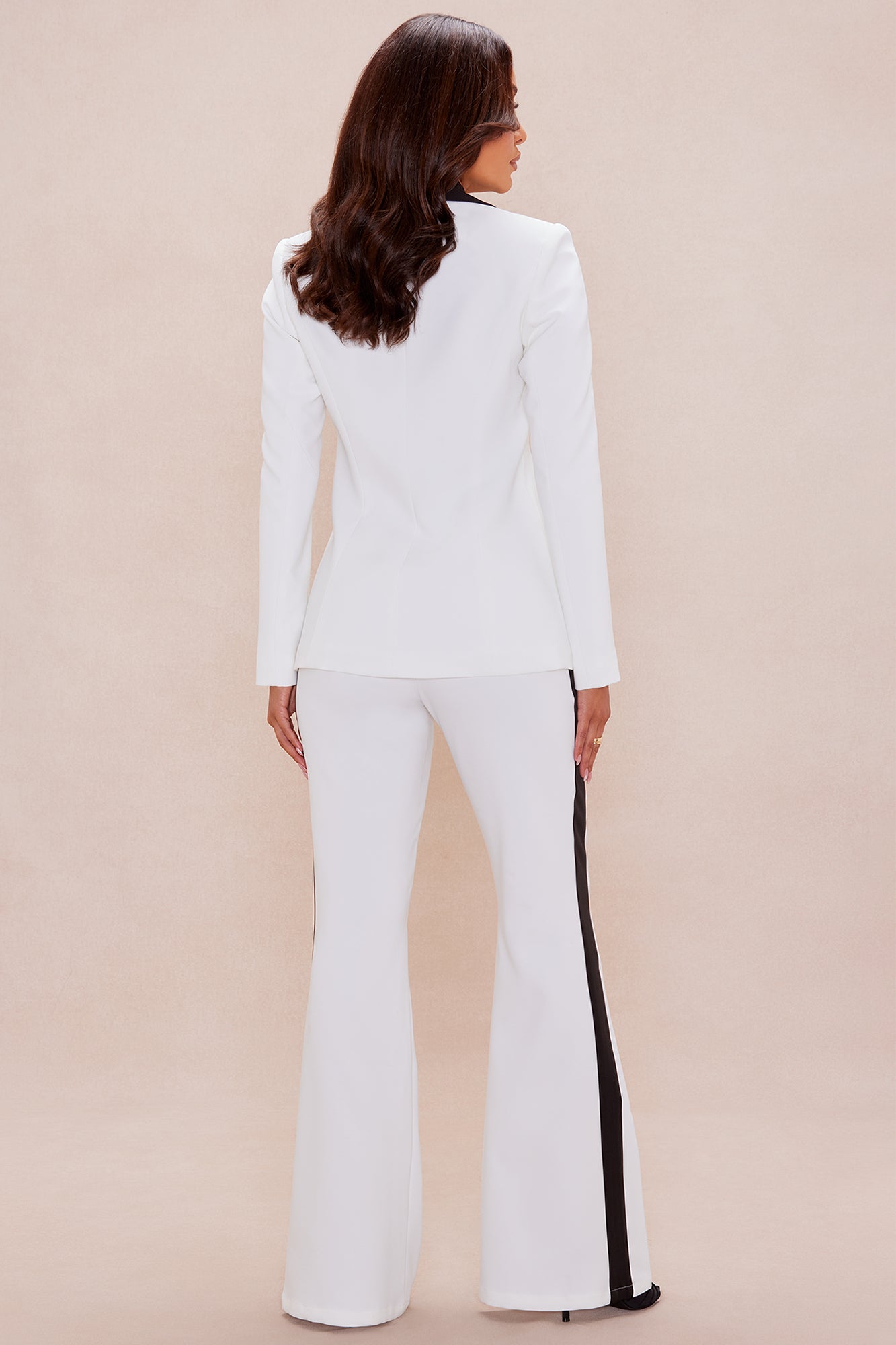 Allisse Blazer Suit Set - White/Black