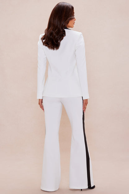 Allisse Blazer Suit Set - White/Black