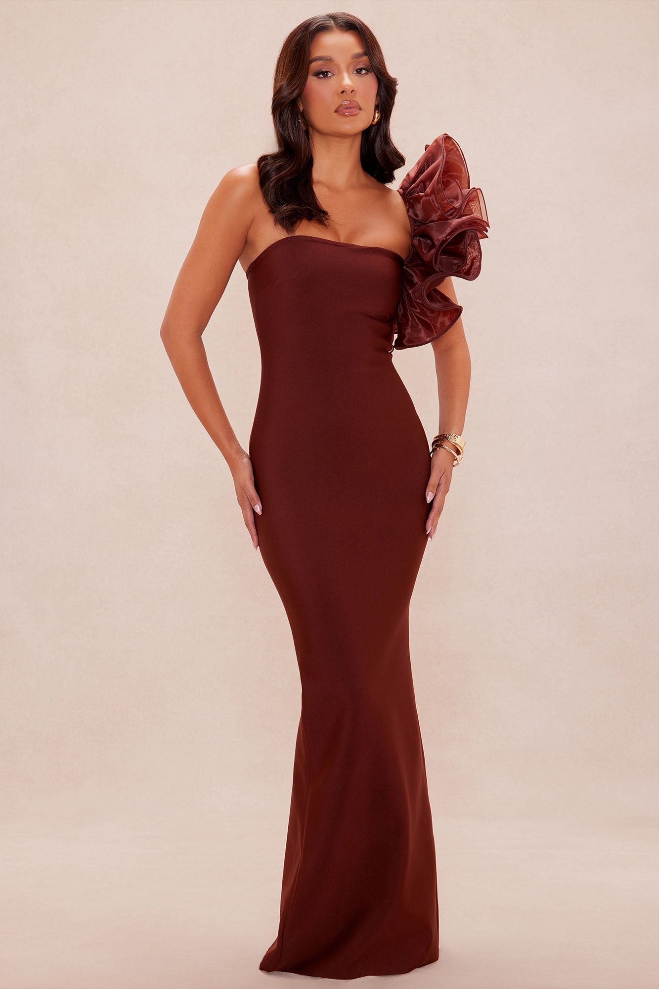 Daniella Bandage Maxi Dress - Chocolate