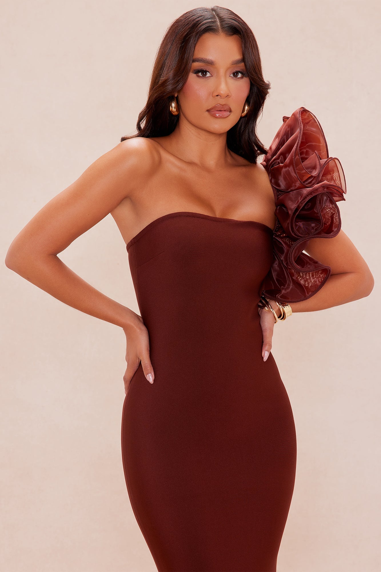 Daniella Bandage Maxi Dress - Chocolate