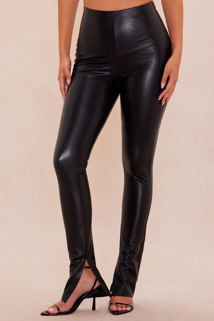 Xena Faux Leather Pant - Black