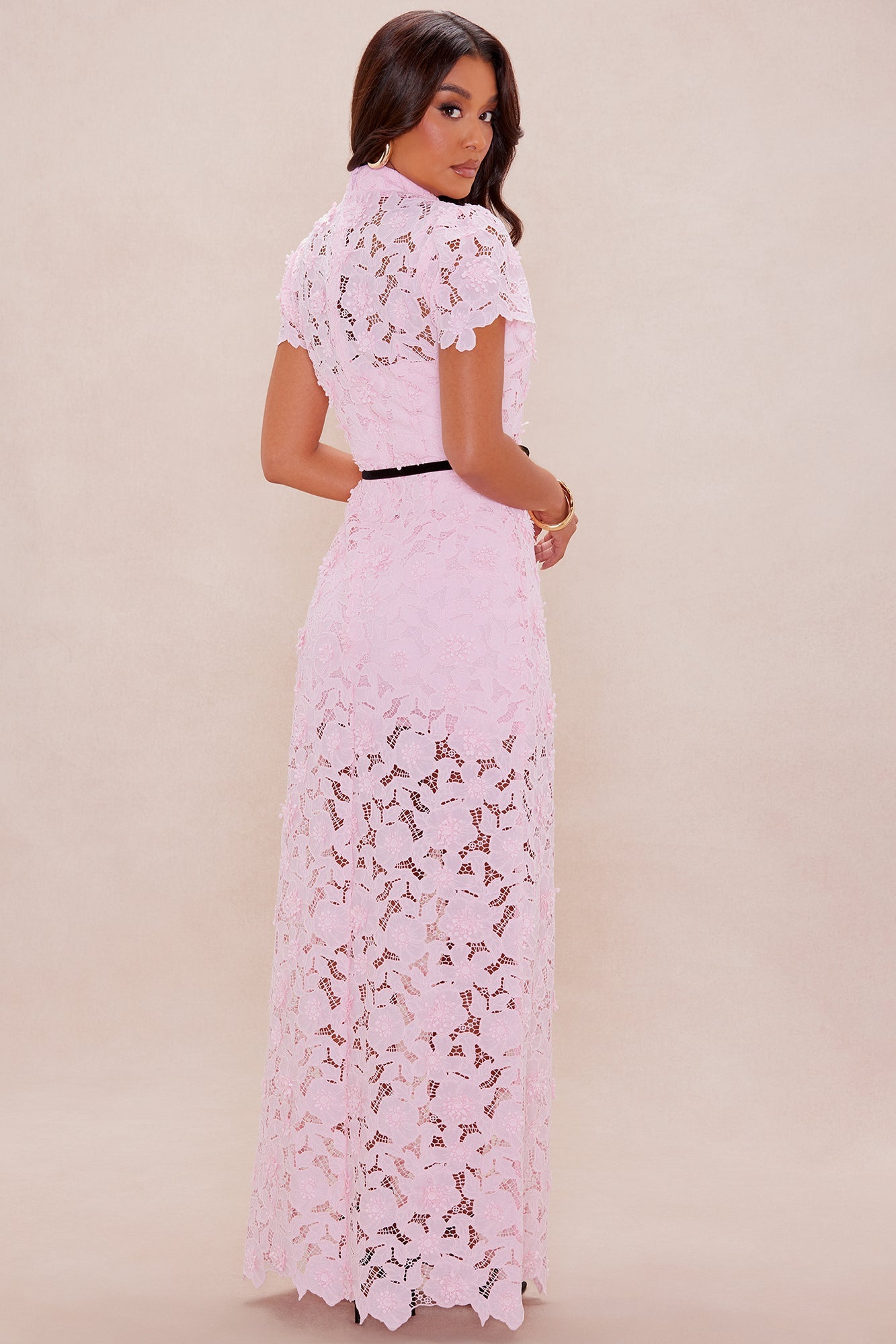 Rowan Embroidered Maxi Dress - Light Pink