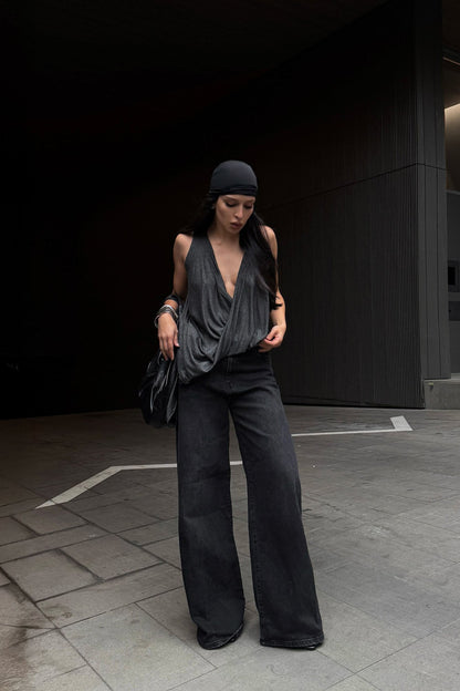Bellissima Basic Stretch Straight Leg Jeans - Black Wash
