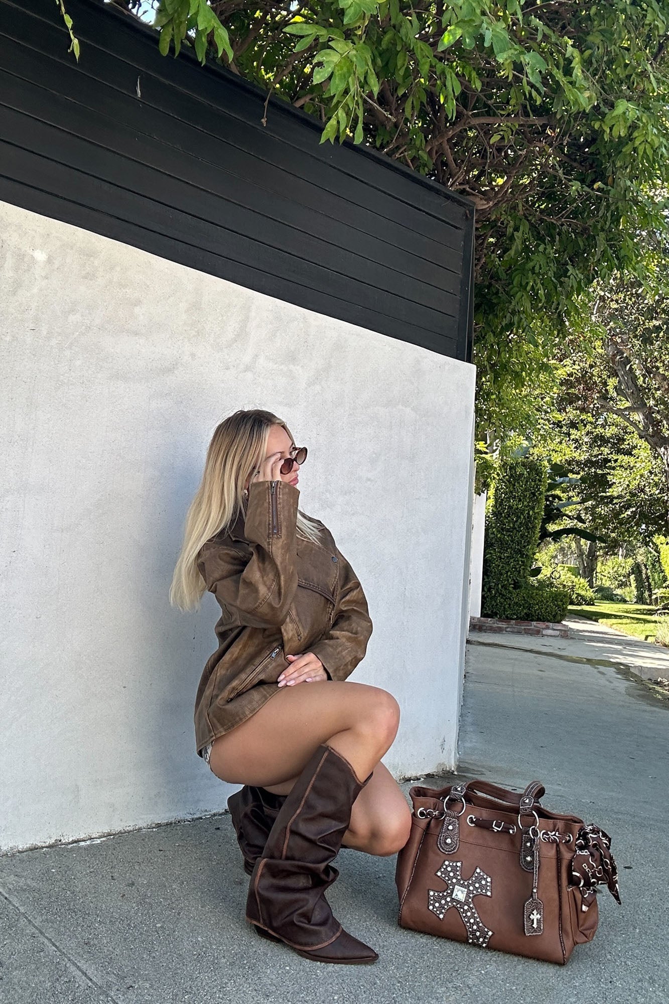 Mason Overlay Boots - Brown