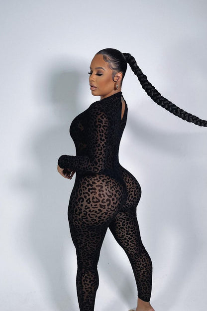 Animal Instinct Mesh Bodystocking - Black