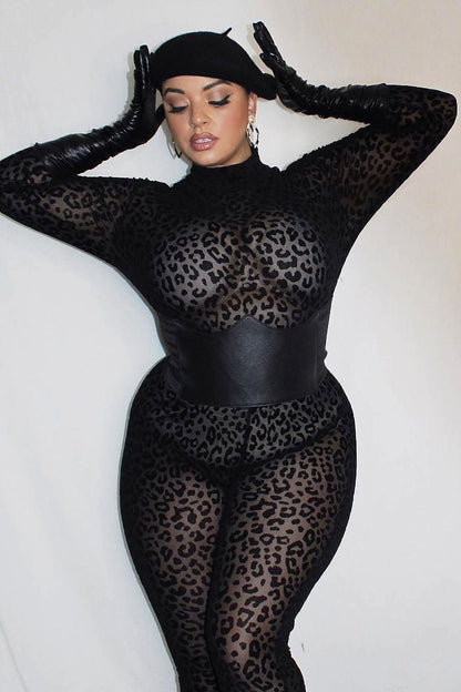 Animal Instinct Mesh Bodystocking - Black
