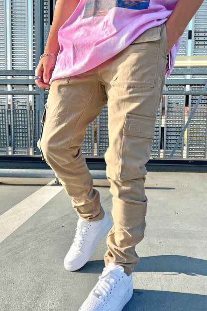Cadet Utility Slim Cargo Pants - Khaki