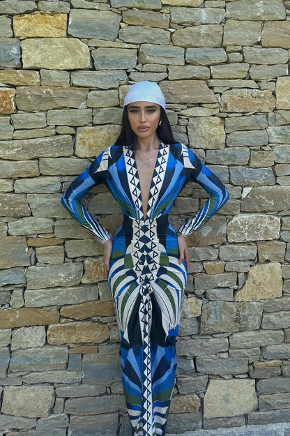 Camilla Maxi Dress - Blue/combo