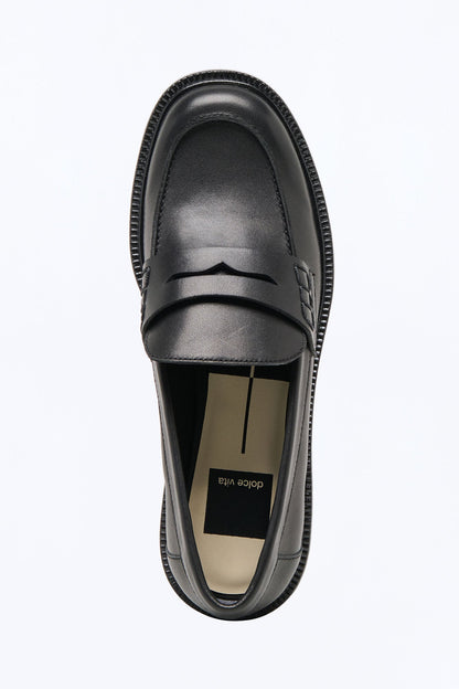 Dolce Vita Tiggy Crinkle Patent Loafers - Black