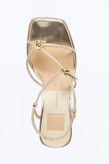 Dolce Vita Mylee Distressed Leather Heels - Gold