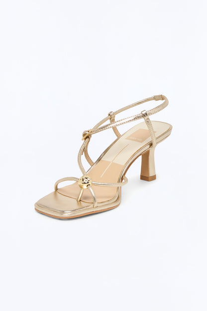 Dolce Vita Mylee Distressed Leather Heels - Gold