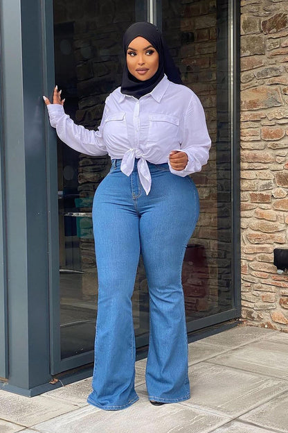Deep In My Soul Flare Jeans - Medium Blue Wash