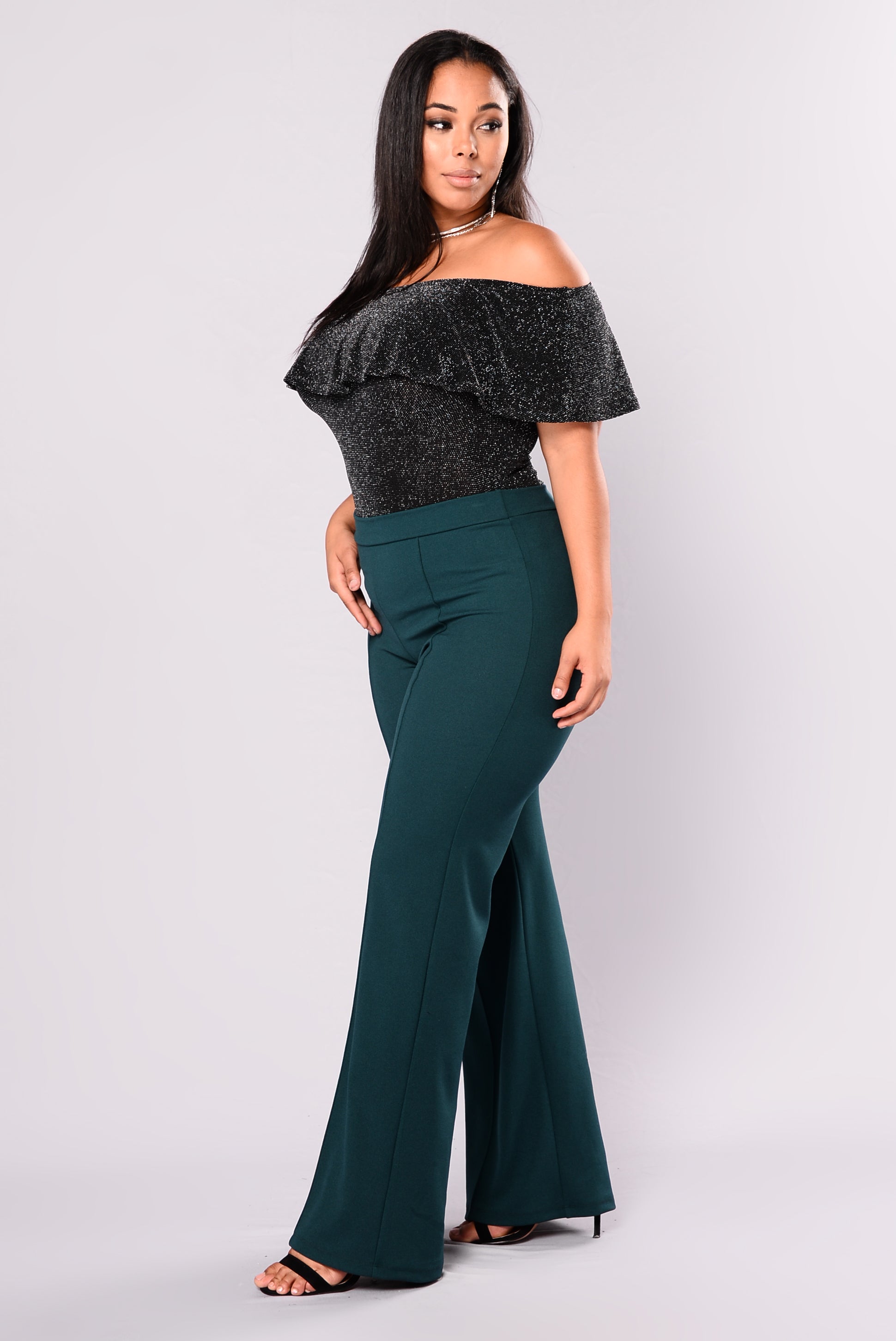 Victoria High Waisted Dress Pants - Hunter Green