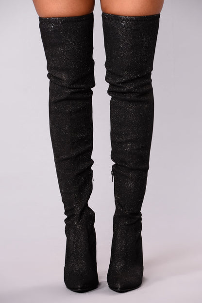 Out Of This World Over The Knee Boot - Black