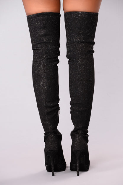 Out Of This World Over The Knee Boot - Black