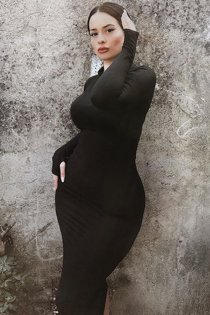 Full Coverage Maxi Dress - Black
