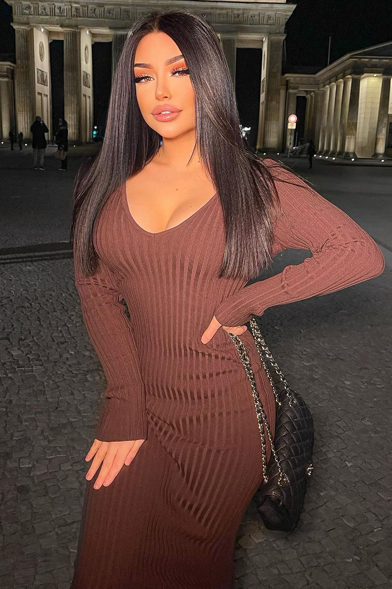 Kallan Knit Dress - Brown