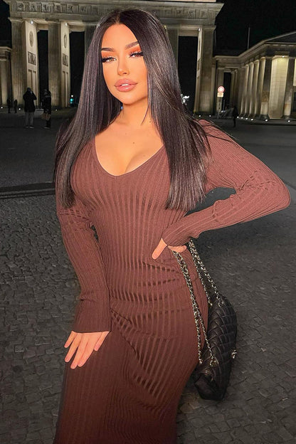 Kallan Knit Dress - Brown