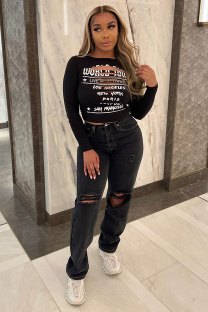 Leave It To Me Straight Leg Jeans - Black