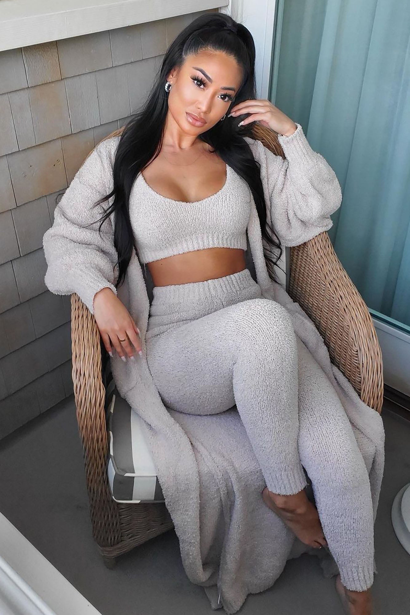 Living In It 3 Piece Legging Set - Taupe