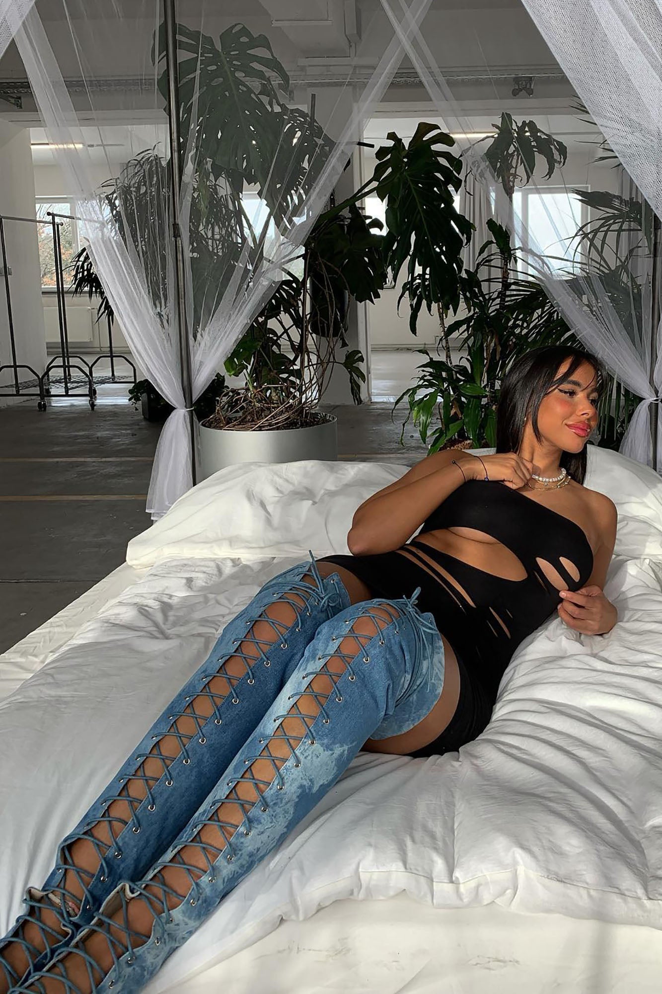 Living Legacy Over The Knee Boots - Denim