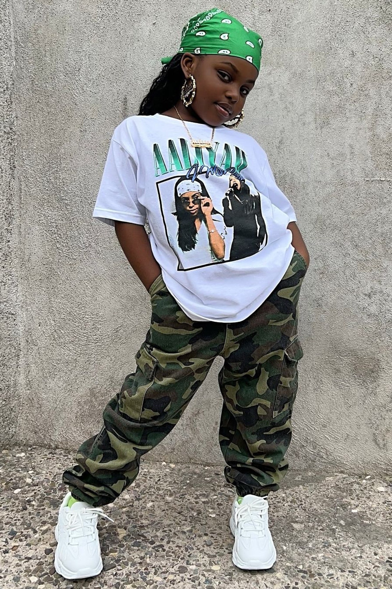 Mini Aaliyah I Miss You Top - White