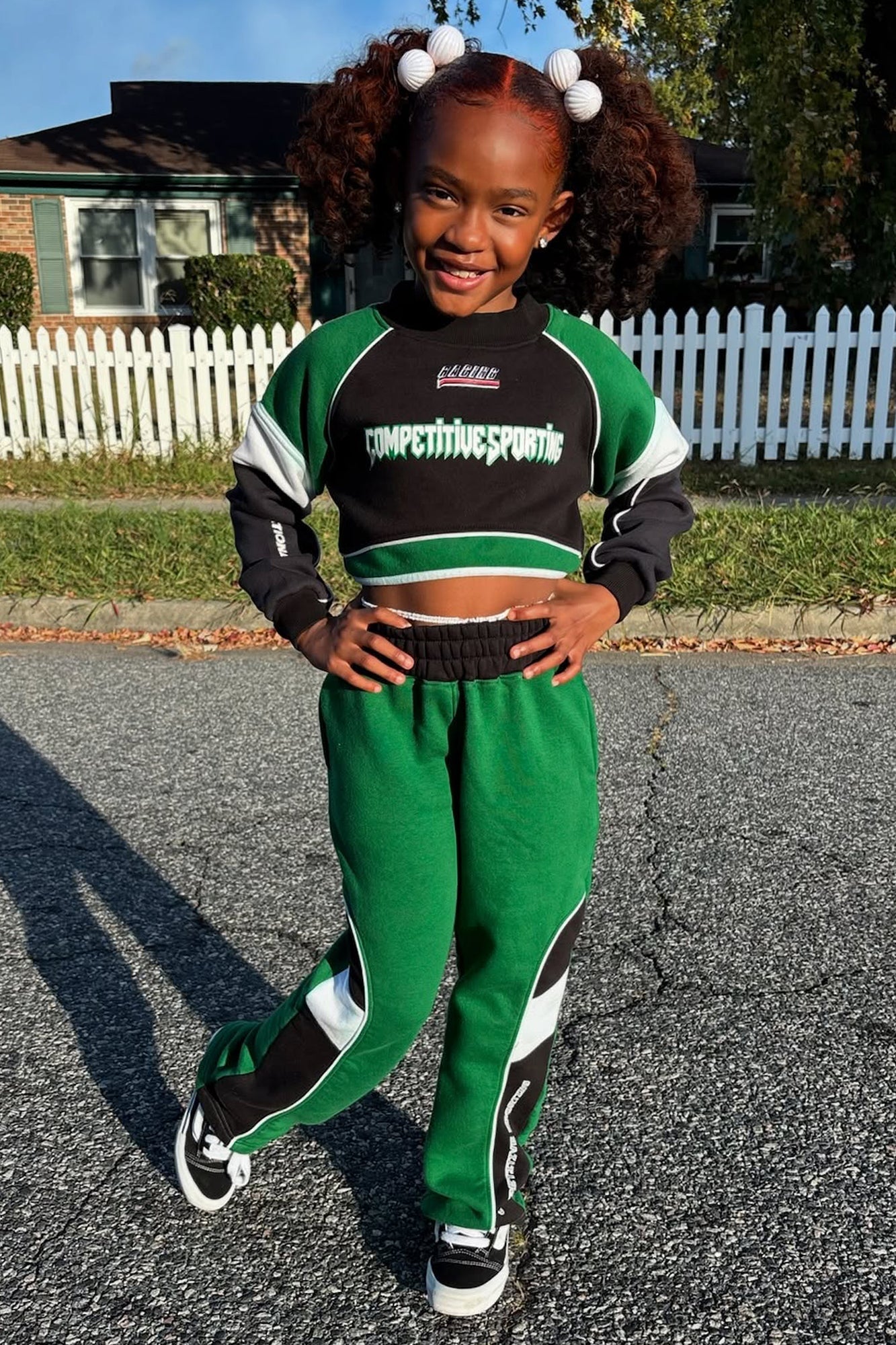 Mini Competitive Edge Wide Leg Set - Green/combo