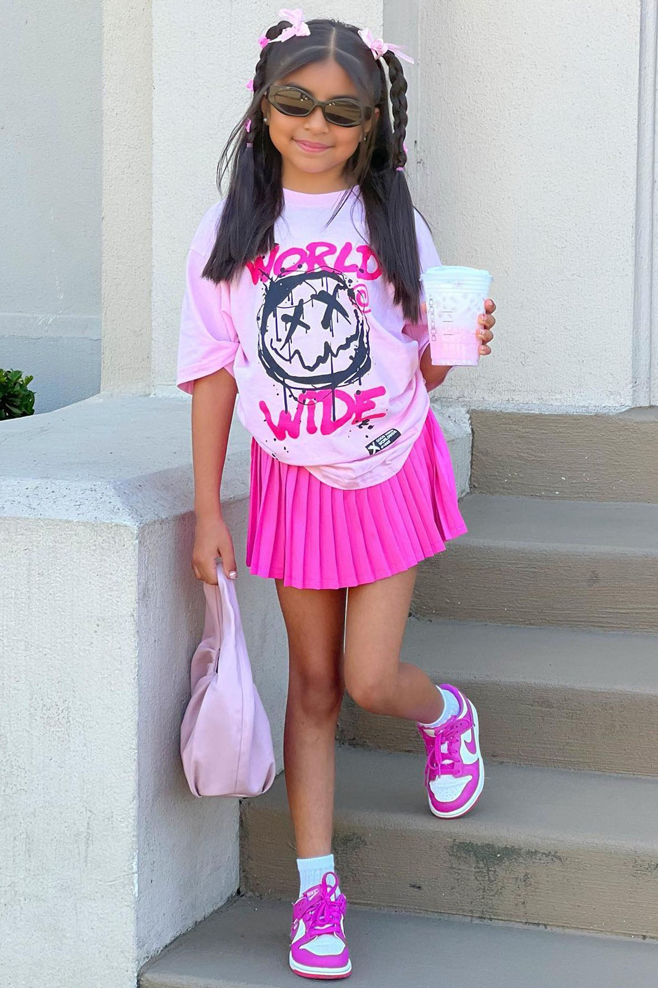 Mini Good Vibes Worldwide Top - Pink