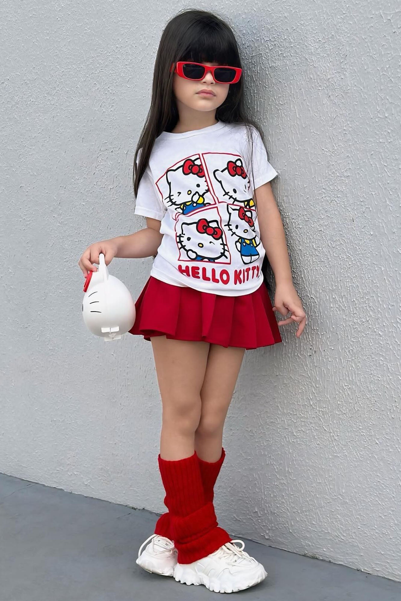 Mini Hello Kitty Emotions Short Sleeve Tee - White