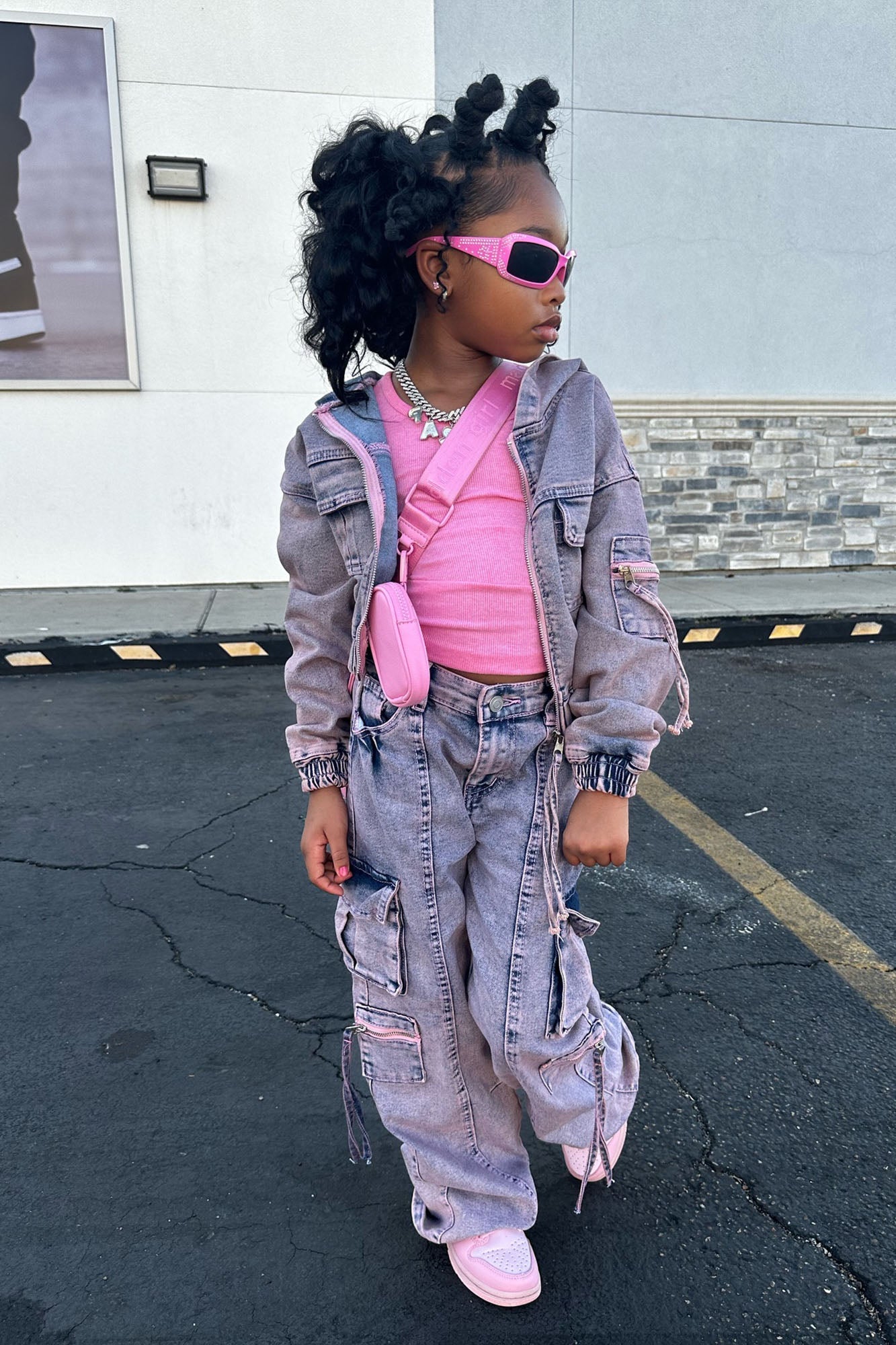Mini So Different Denim Jacket - Pink