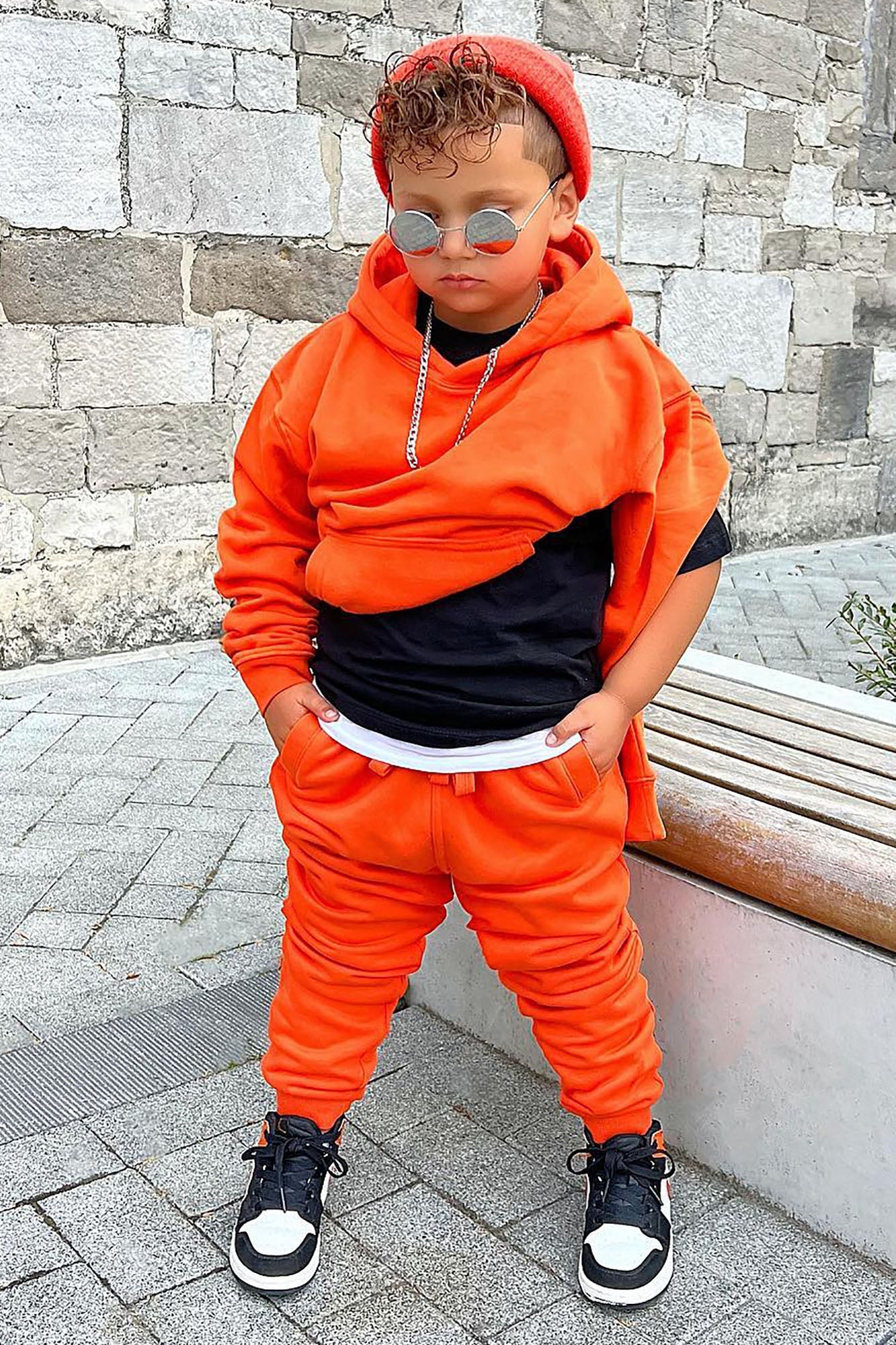 Mini Stole Your Toys Oversized Jogger - Orange