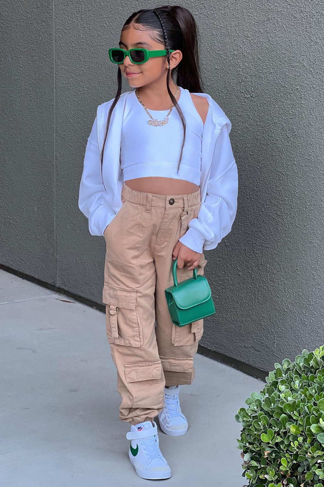 Mini Twill Cargo Pants - Khaki