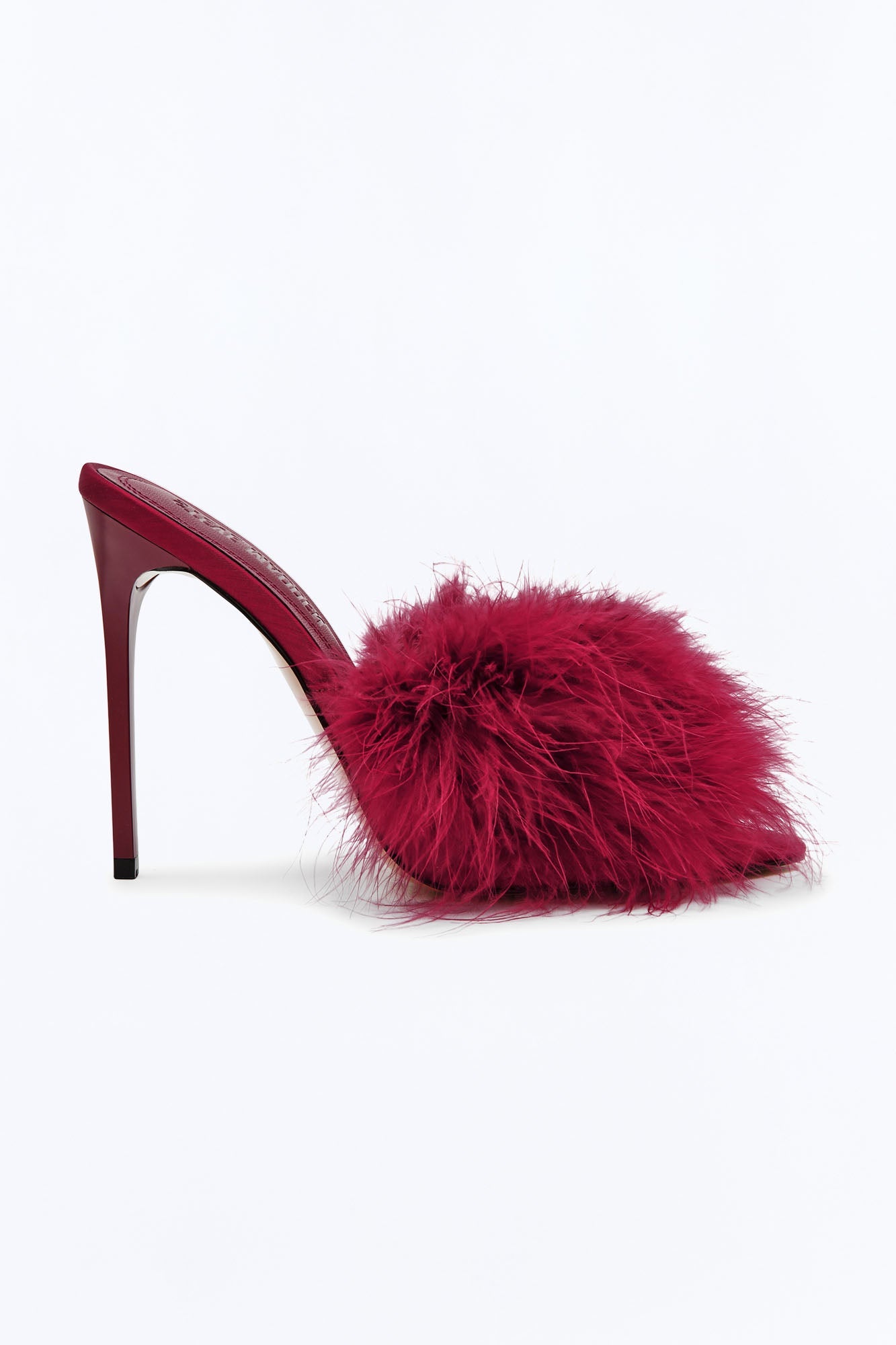 Steve Madden Ashbey Feather Stiletto Heels - Burgundy