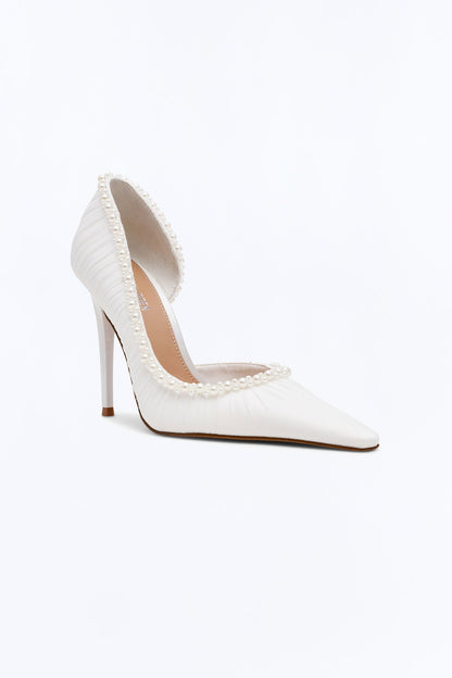 Steve Madden Elegant Pearl Mesh Stiletto Pumps - Ivory
