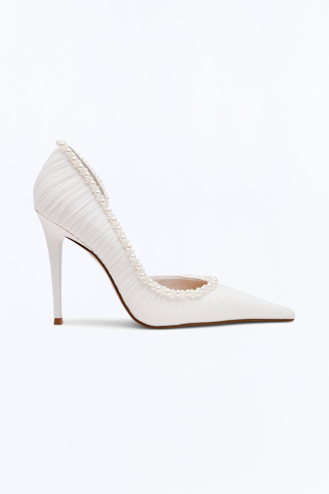 Steve Madden Elegant Pearl Mesh Stiletto Pumps - Ivory