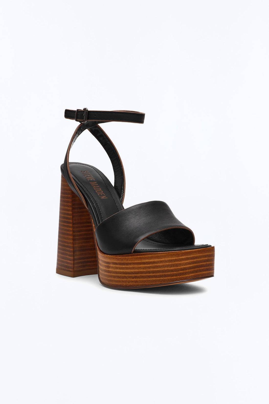 Steve Madden Floria Leather Platform Heels - Black