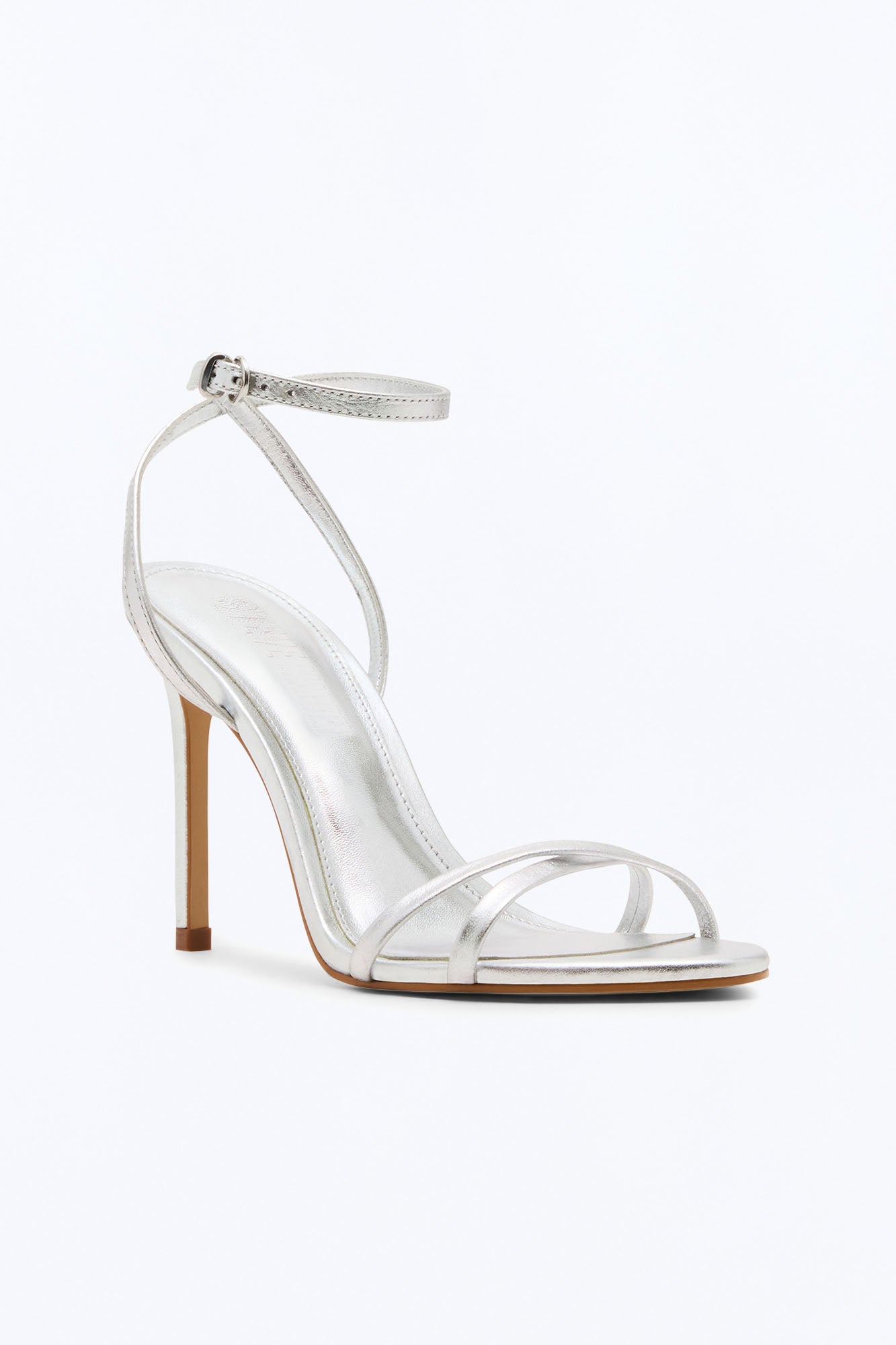 Steve Madden Jypsey Leather Stiletto Heels - Silver