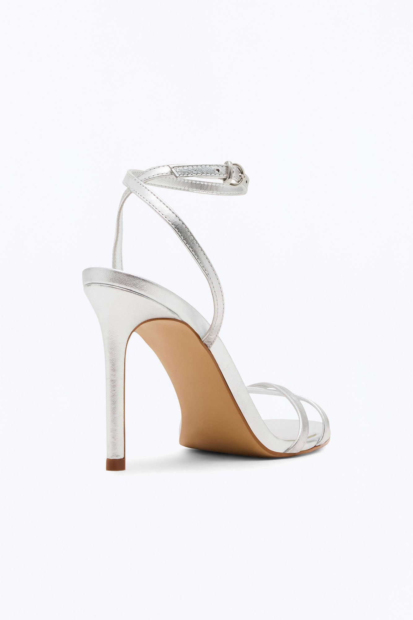 Steve Madden Jypsey Leather Stiletto Heels - Silver