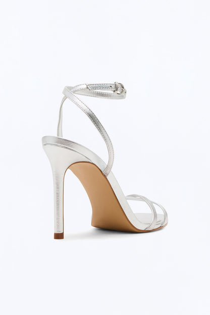 Steve Madden Jypsey Leather Stiletto Heels - Silver