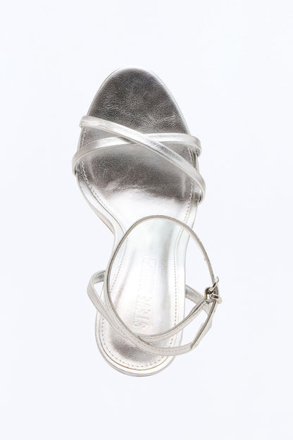 Steve Madden Jypsey Leather Stiletto Heels - Silver