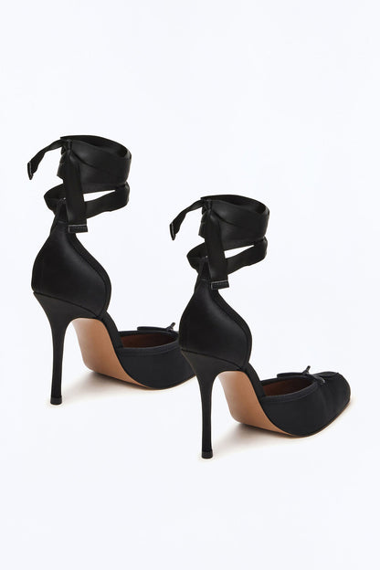 Steve Madden Larina Satin Pumps - Black