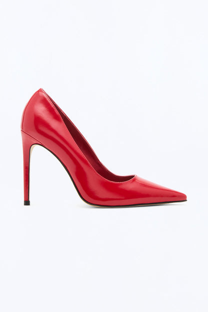 Steve Madden Noir Leather Pumps - Red