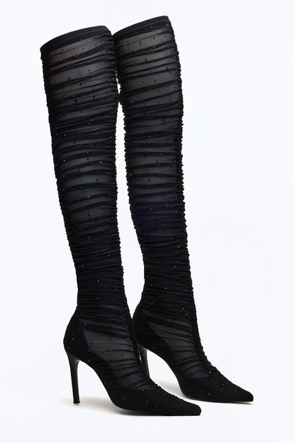 Steve Madden Rashida Mesh Boots - Black