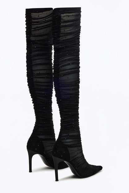 Steve Madden Rashida Mesh Boots - Black