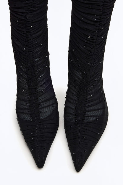 Steve Madden Rashida Mesh Boots - Black