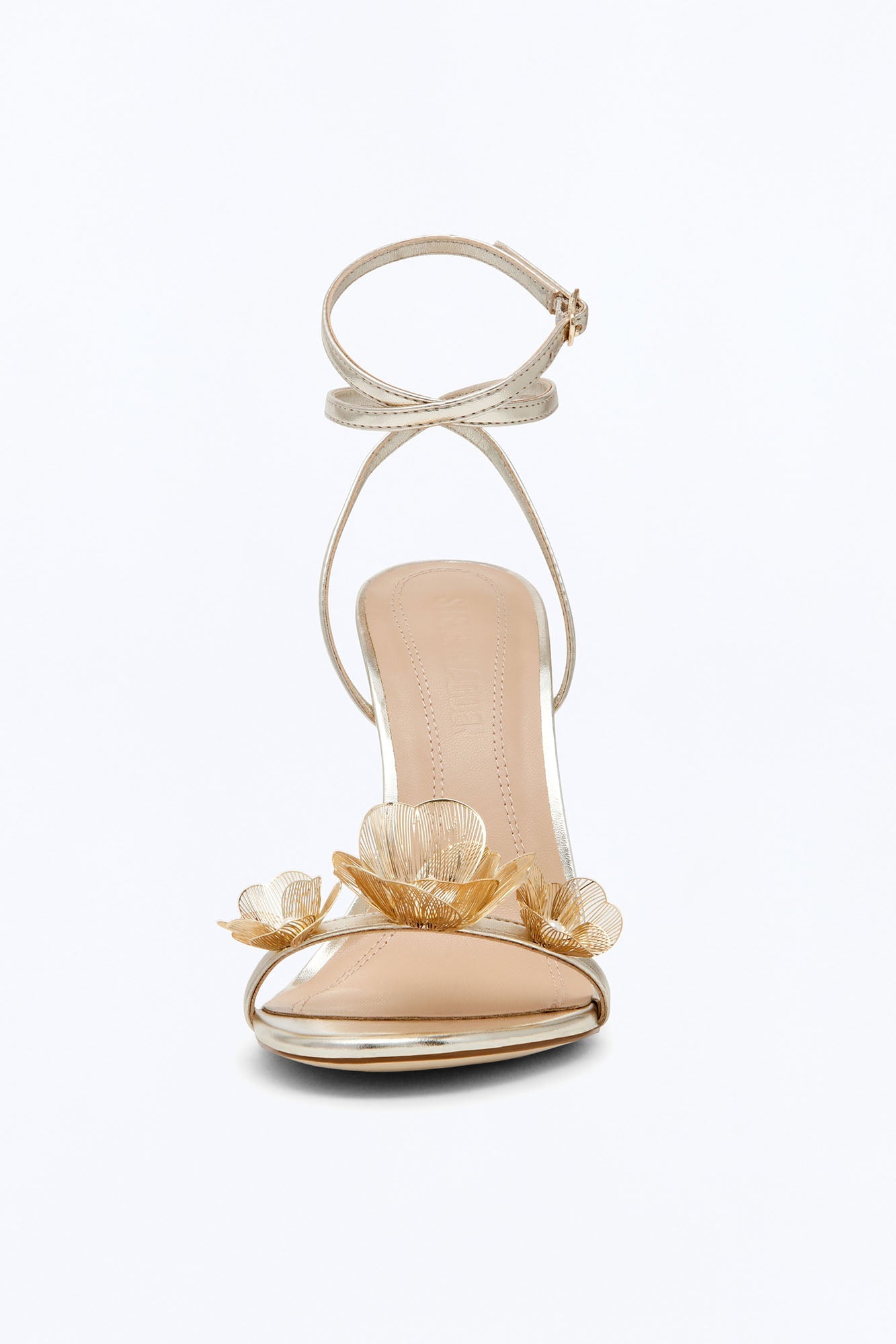 Steve Madden Sheila Metal Floral Heels - Gold