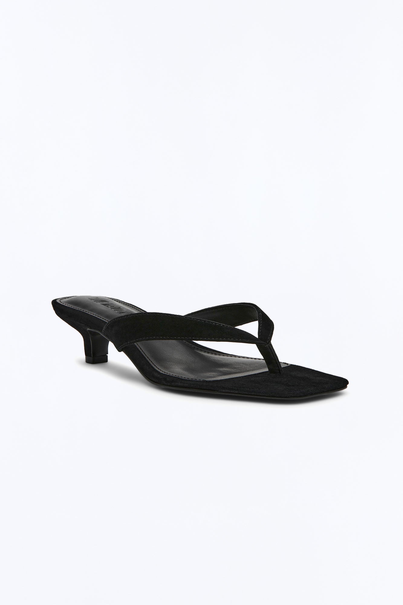 Steve Madden Tracie Suede Thong Kitten Heels - Black