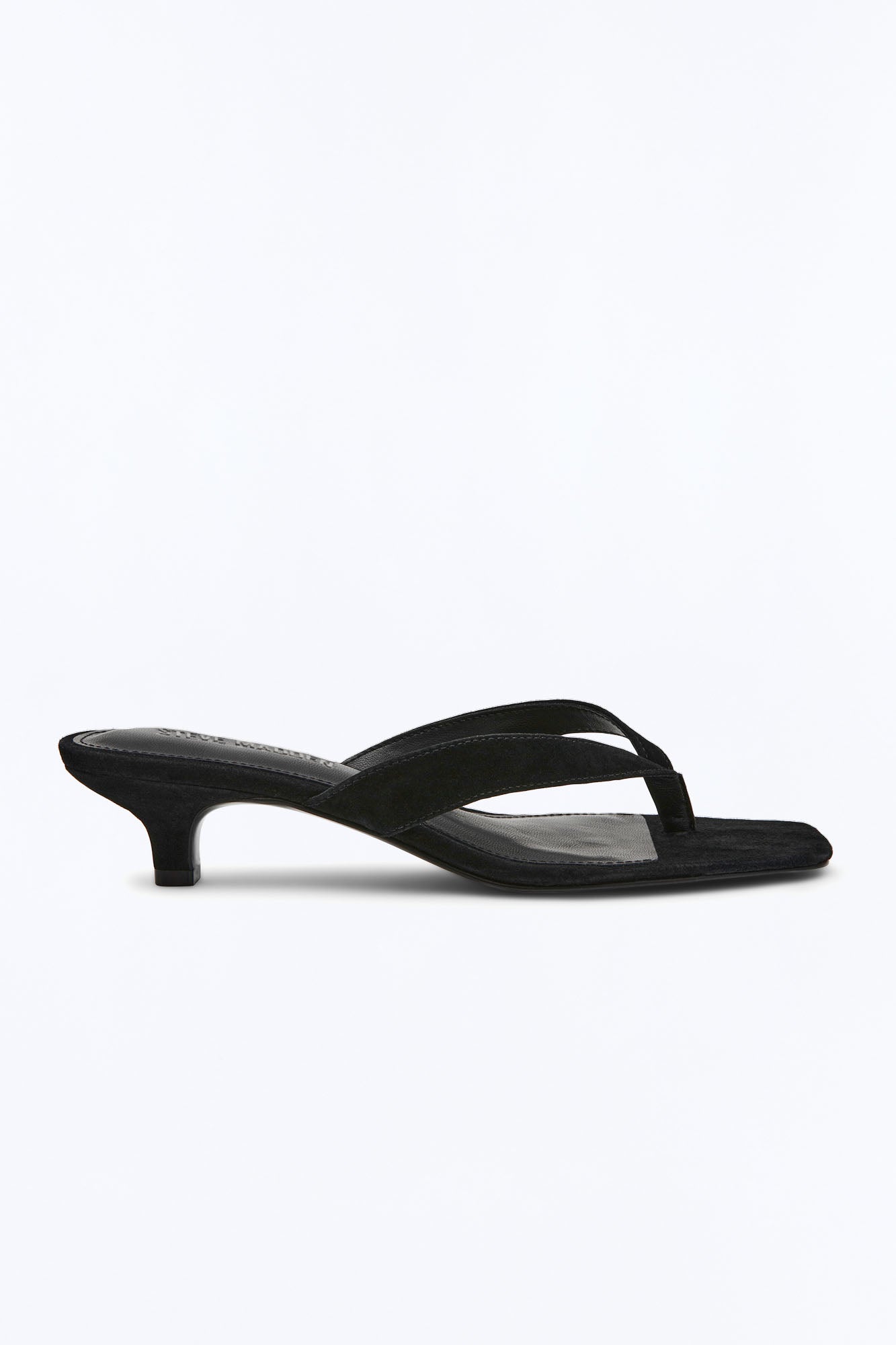 Steve Madden Tracie Suede Thong Kitten Heels - Black