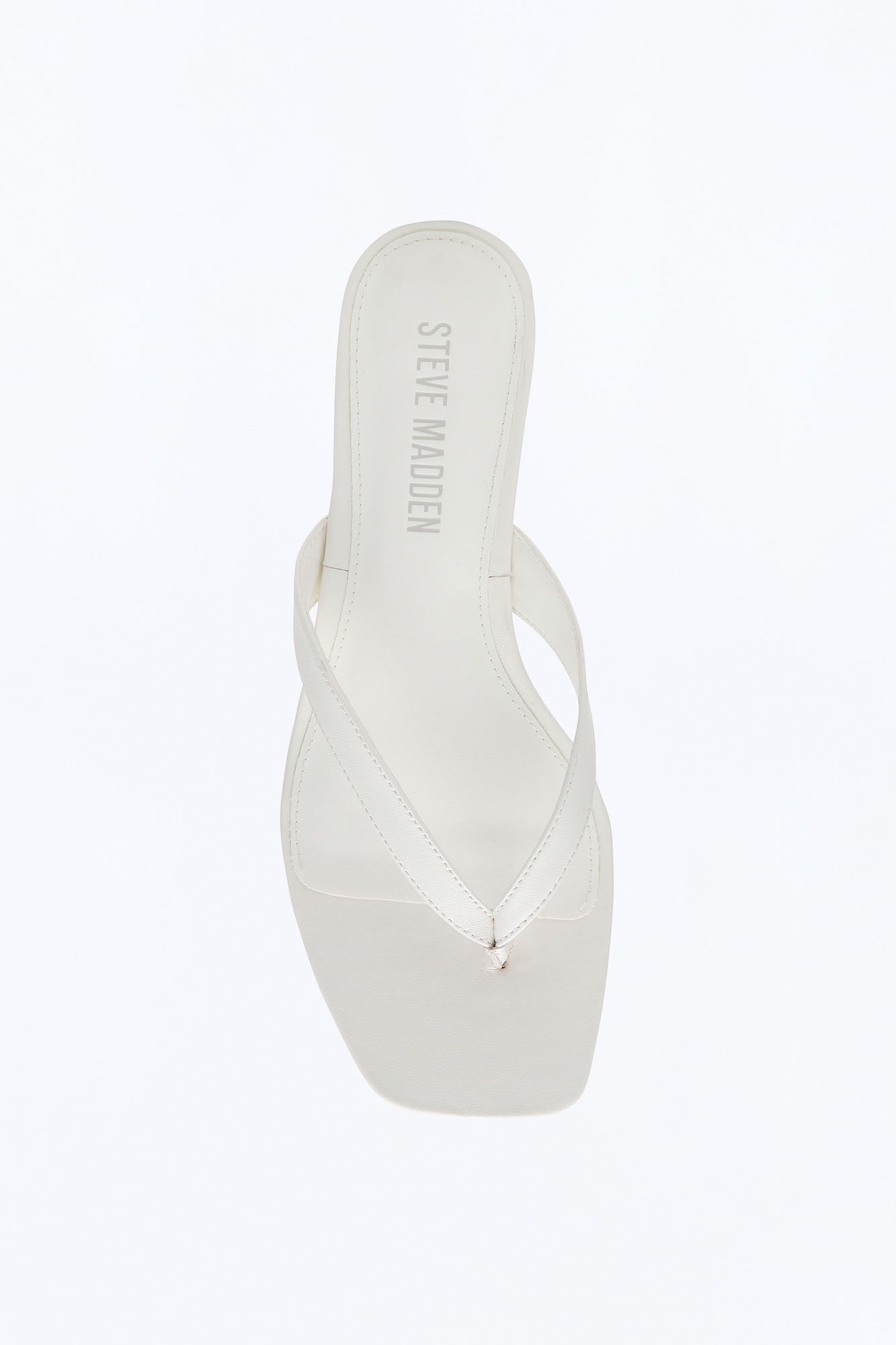 Steve Madden Tracie Leather Thong Kitten Heels - White