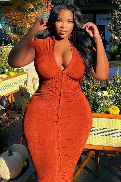 Silky Smooth Slinky Maxi Dress - Rust
